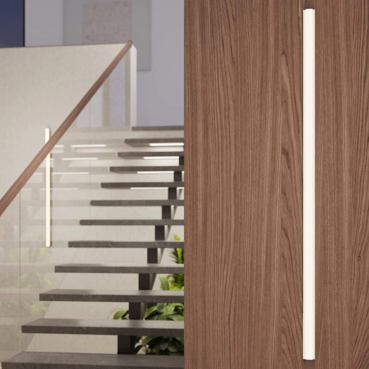 Sieninis šviestuvas 88,5 cm – linijinis, baltas, šilta LED šviesa