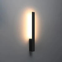 Wall light 50 cm – linear, black, warm LED glow - Image 4