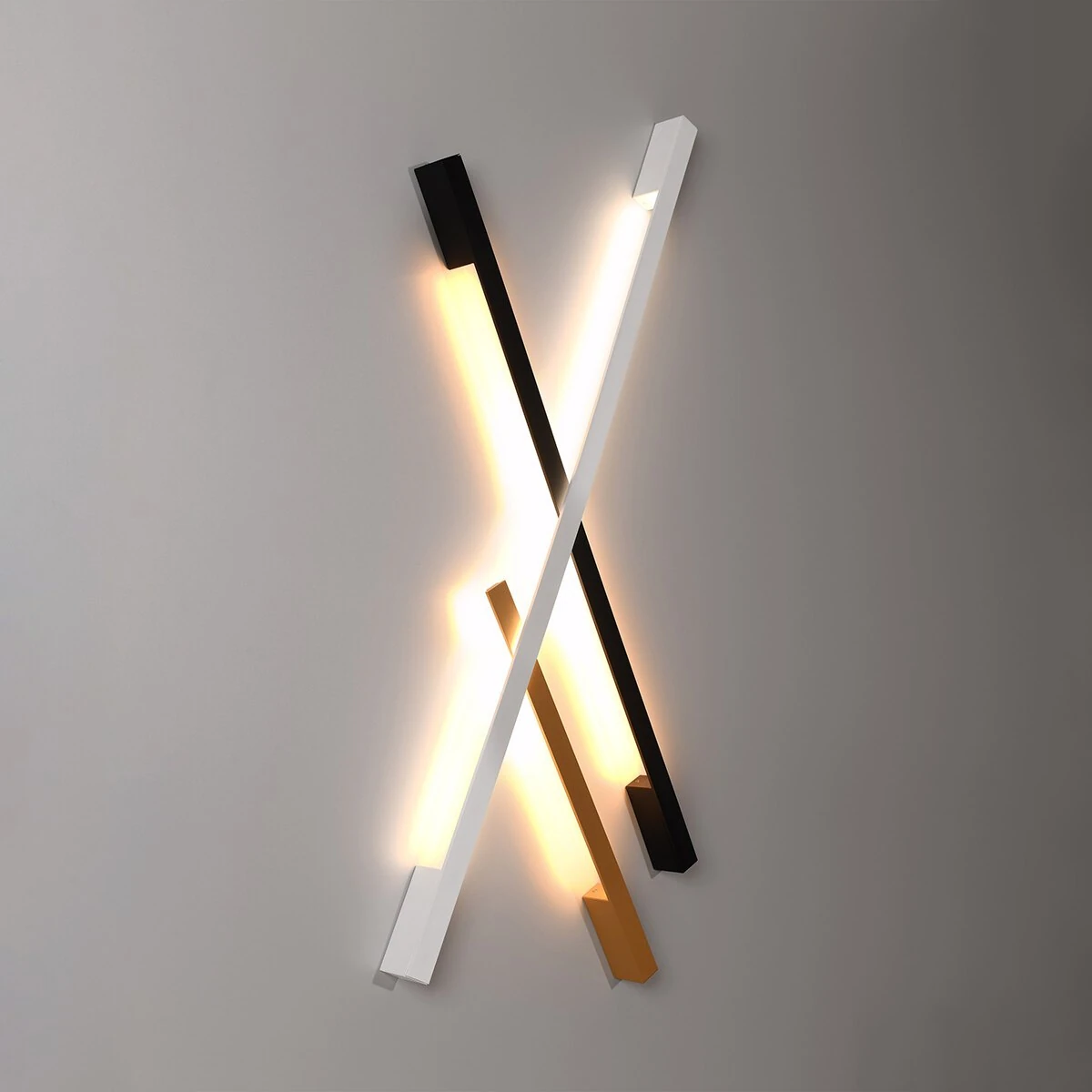 Wall light 50 cm – linear, black, warm LED glow