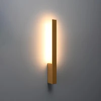 Wall lamp 50 cm – linear, gold, warm LED light - Image 1