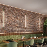 Wall lamp 50 cm – linear, olive green, warm LED - Image 10