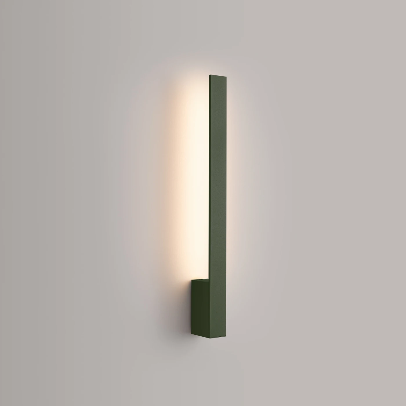 Wall lamp 50 cm – linear, olive green, warm LED