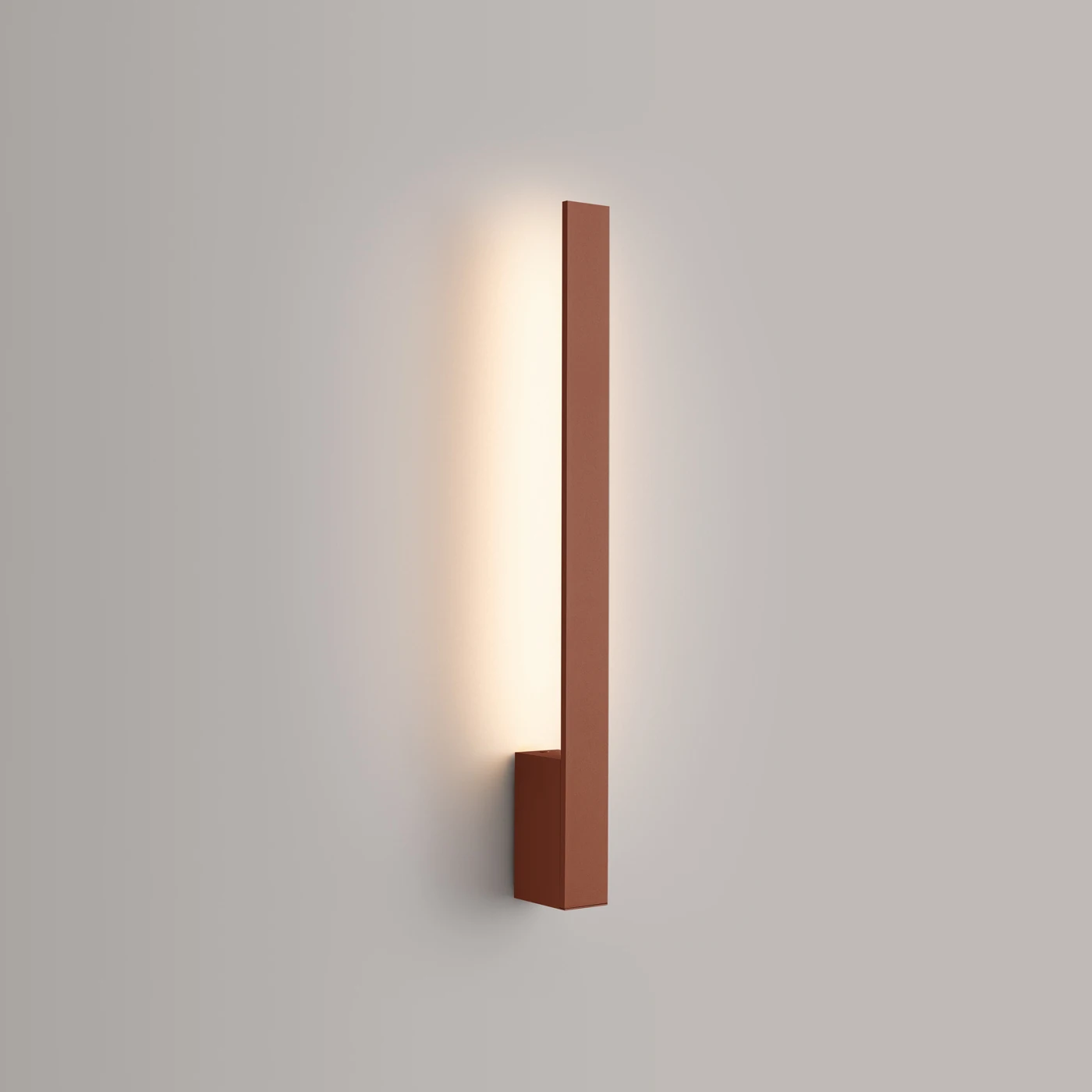 Sieninis šviestuvas 50 cm – linijinis, raudona, šilta LED šviesa
