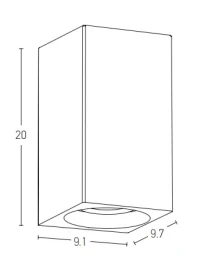 LED lauko sieninis šviestuvas 2x4W 3000K IP65 natūralaus betono spalvos TRIAC reguliuojamas - Nuotrauka 4
