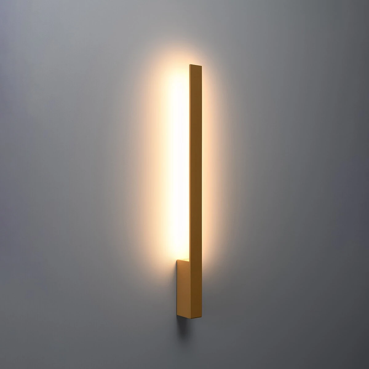 Wall lamp 70 cm – linear, gold, warm LED backlight