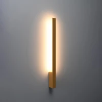 Wall lamp 70 cm – linear, gold, warm LED backlight - Image 1