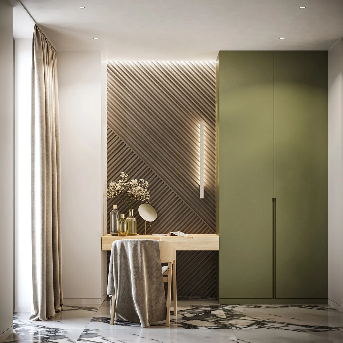Wall lamp 70 cm – linear, white, warm LED light