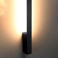 Sieninis šviestuvas 90 cm – linijinis, juodas, šilta LED šviesa - Nuotrauka 4