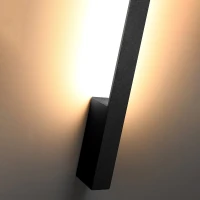 Sieninis šviestuvas 90 cm – linijinis, juodas, šilta LED šviesa - Nuotrauka 5