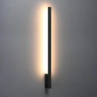 Sieninis šviestuvas 90 cm – linijinis, juodas, šilta LED šviesa - Nuotrauka 1