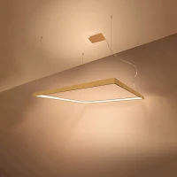 LED pendant light 65W – square, gold, warm white - Image 1
