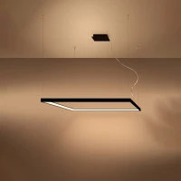 Pakabinamas šviestuvas 65W – kvadratinis, juodas, šilta LED šviesa - Nuotrauka 4