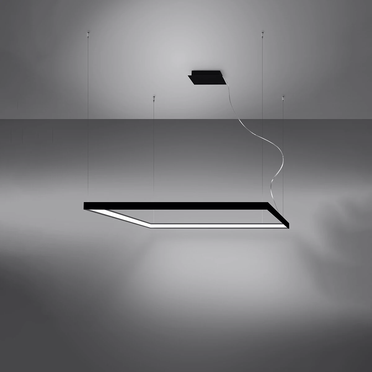 LED sietynas 110 cm – kvadratinis, juodas, CRI98
