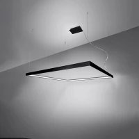 LED sietynas 110 cm – kvadratinis, juodas, CRI98 - Nuotrauka 4