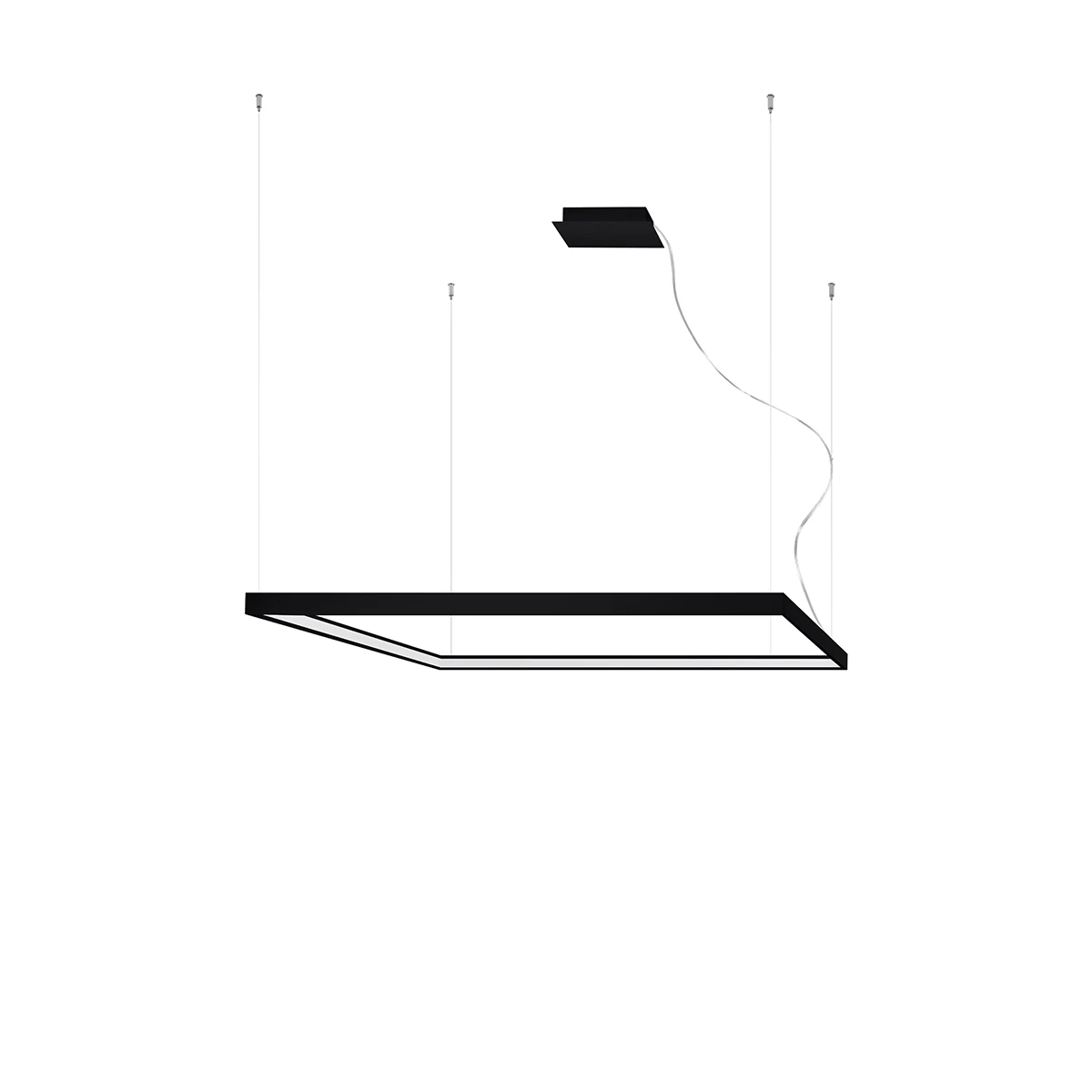 LED sietynas 110 cm – kvadratinis, juodas, CRI98