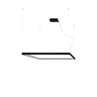 LED sietynas 110 cm – kvadratinis, juodas, CRI98 - Nuotrauka 2