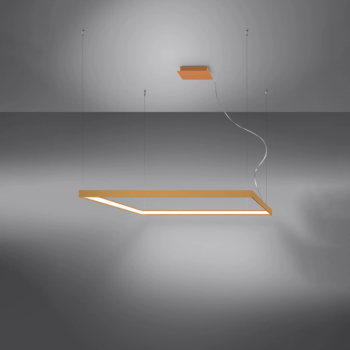 Pendant light 65W – square, gold, CRI98