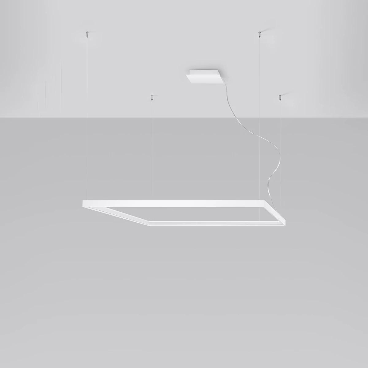 Pakabinamas šviestuvas 65W – kvadratinis, baltas, aukšto CRI LED