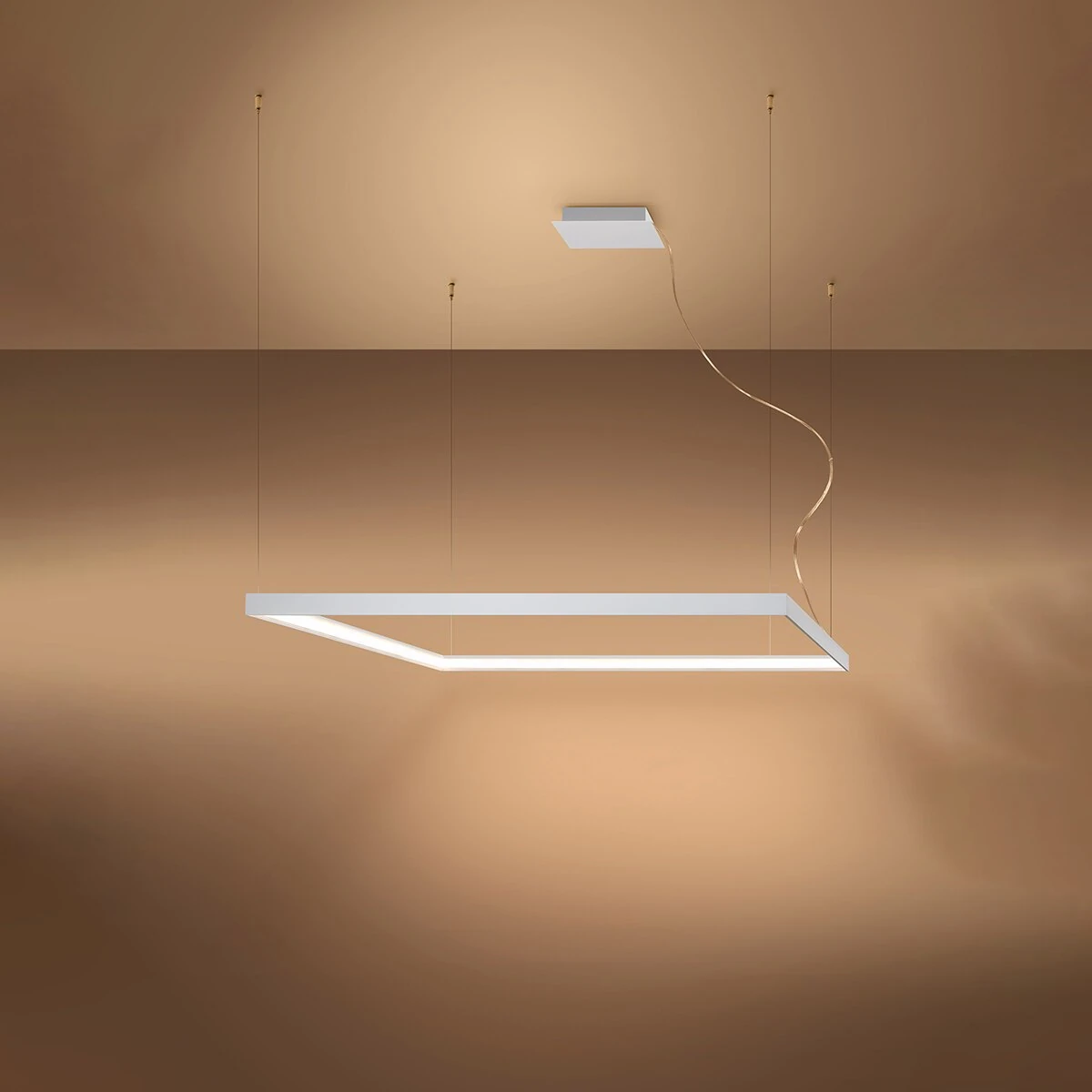 Pakabinamas šviestuvas 65W – kvadratinis, baltas, aukšto CRI LED