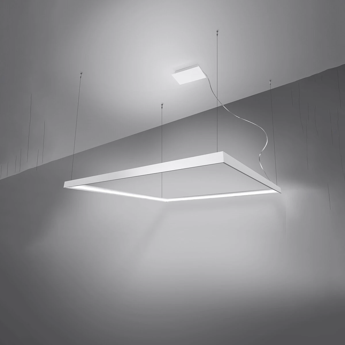 Pendant light 110 cm – square, white, CRI98 LED
