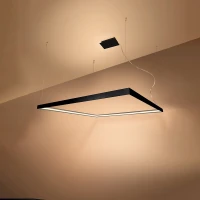 Pakabinamas šviestuvas 80 cm, 48W – kvadratinis, juodas, CRI93 - Nuotrauka 4