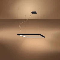 Pakabinamas šviestuvas 80 cm, 48W – kvadratinis, juodas, CRI93 - Nuotrauka 1