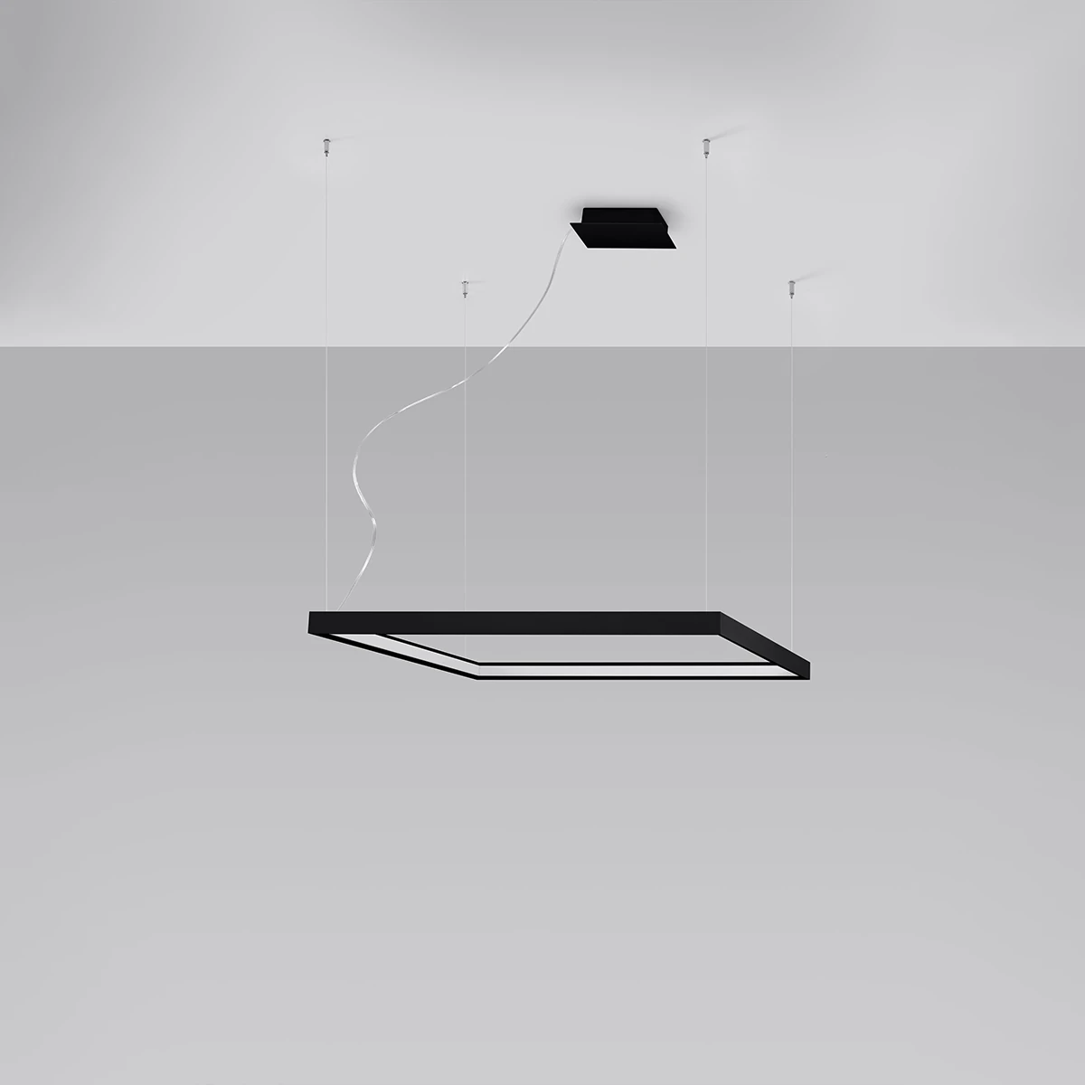 Pendant light 80 cm – square, black, CRI98