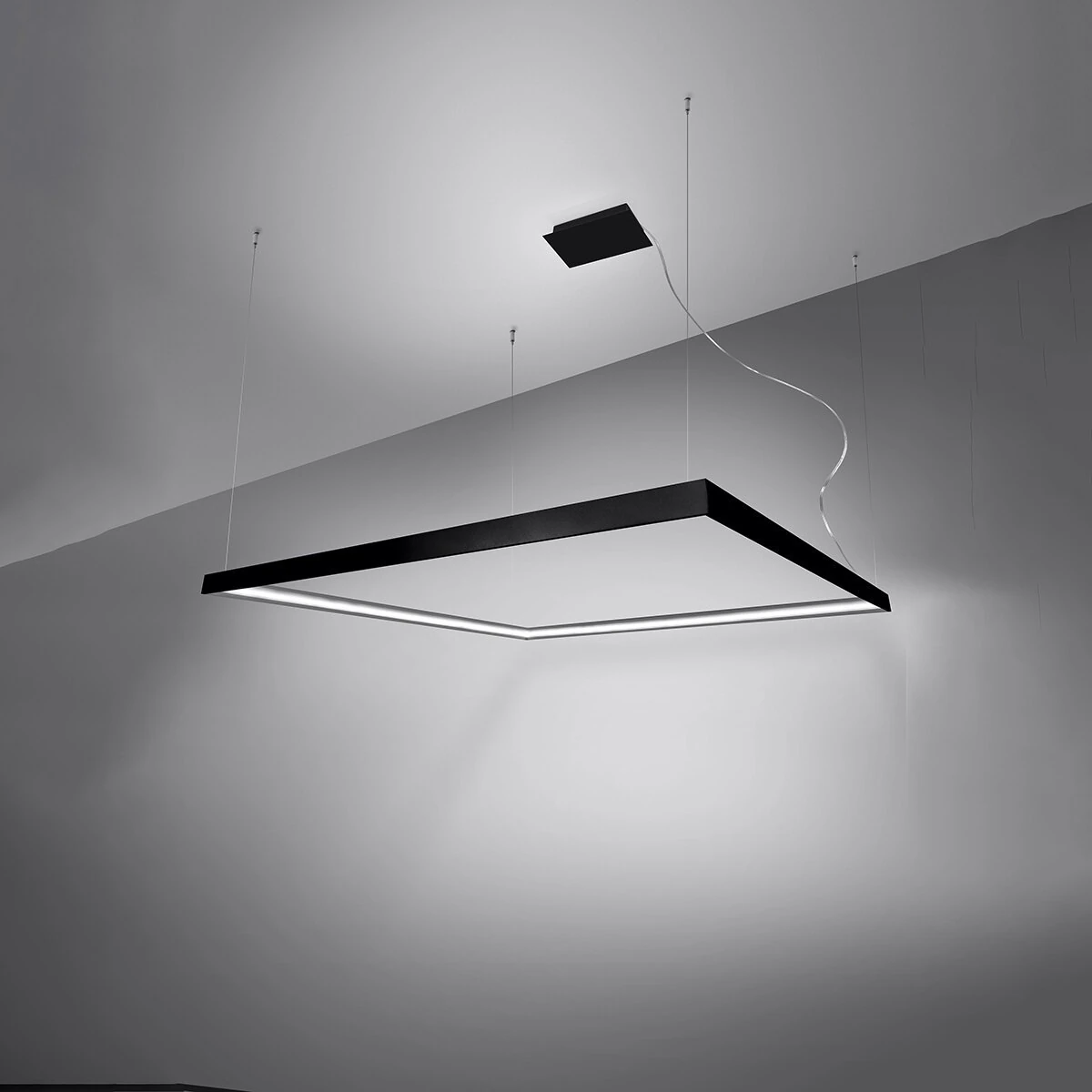 Pendant light 80 cm – square, black, CRI98