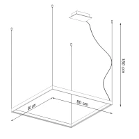 Pendant light 80 cm – square, black, CRI98 - Image 6