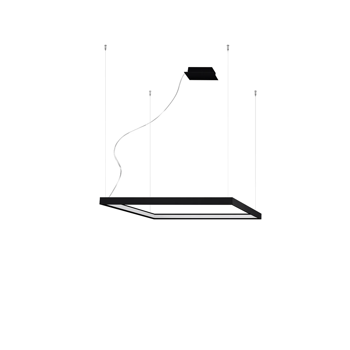 Pendant light 80 cm – square, black, CRI98