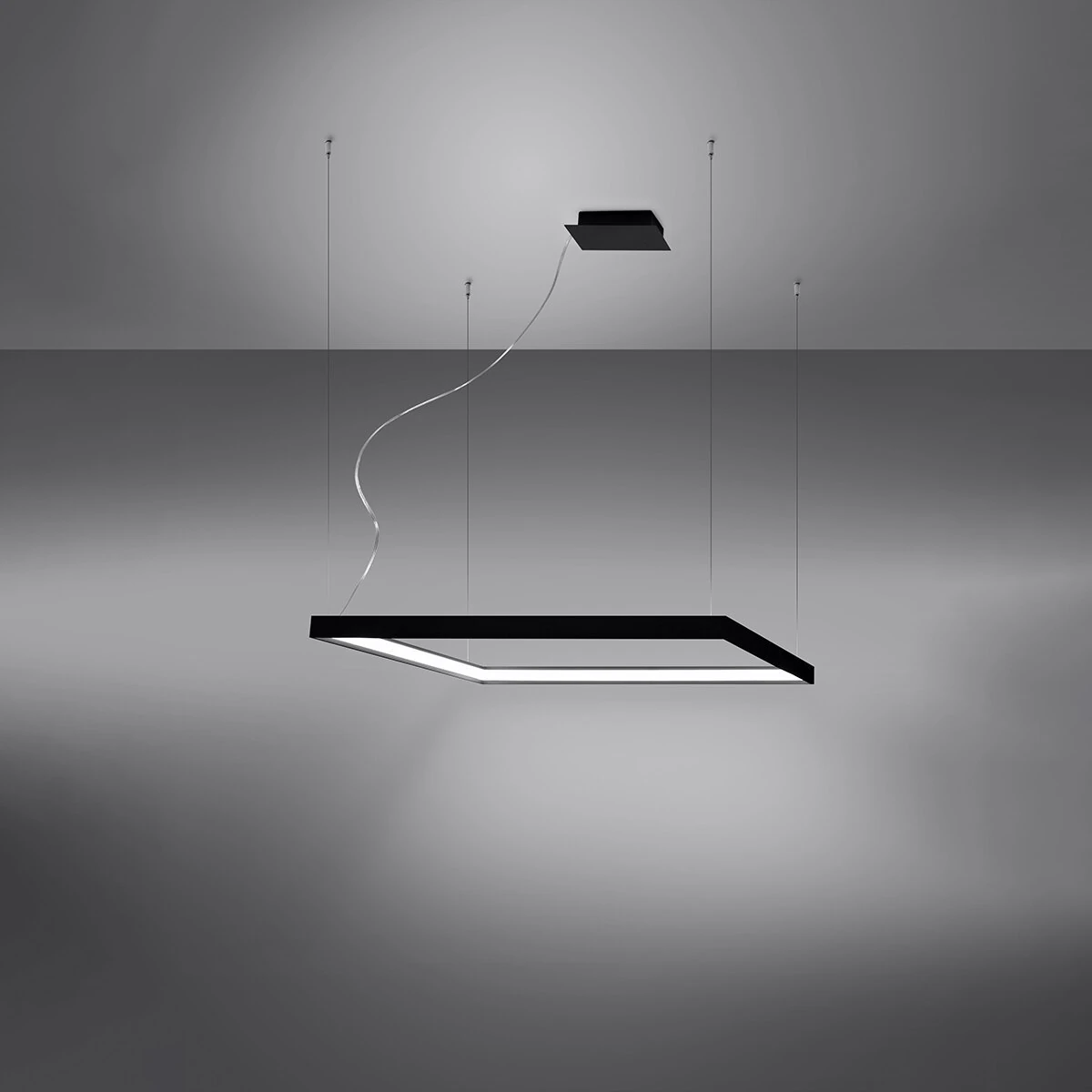 Pendant light 80 cm – square, black, CRI98