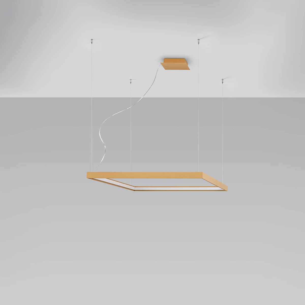 Pakabinamas šviestuvas 48W – kvadratinis, auksinis, CRI93 LED