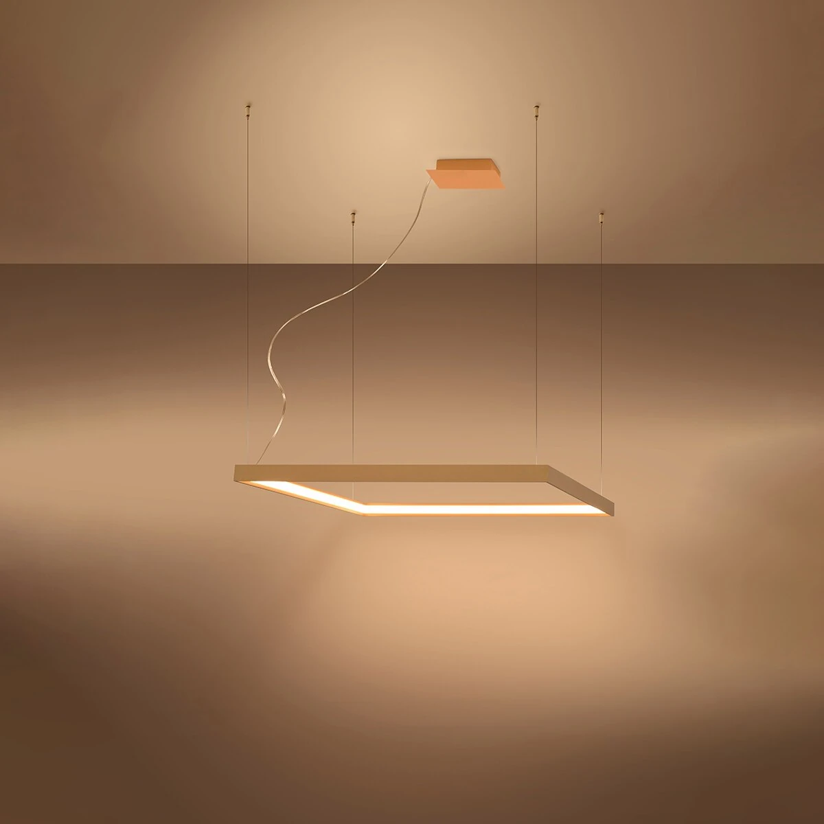 Pakabinamas šviestuvas 48W – kvadratinis, auksinis, CRI93 LED
