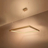 Pakabinamas šviestuvas 48W – kvadratinis, auksinis, CRI93 LED - Nuotrauka 1