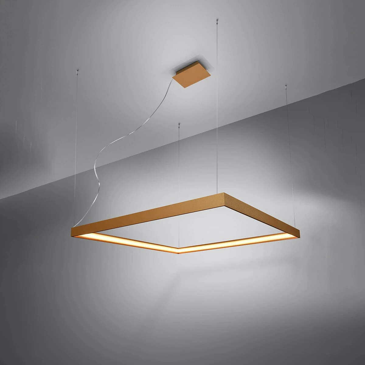 Pendant light 80 cm – square, gold, CRI98 LED