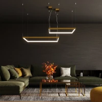 Pendant light 80 cm – square, gold, CRI98 LED - Image 9