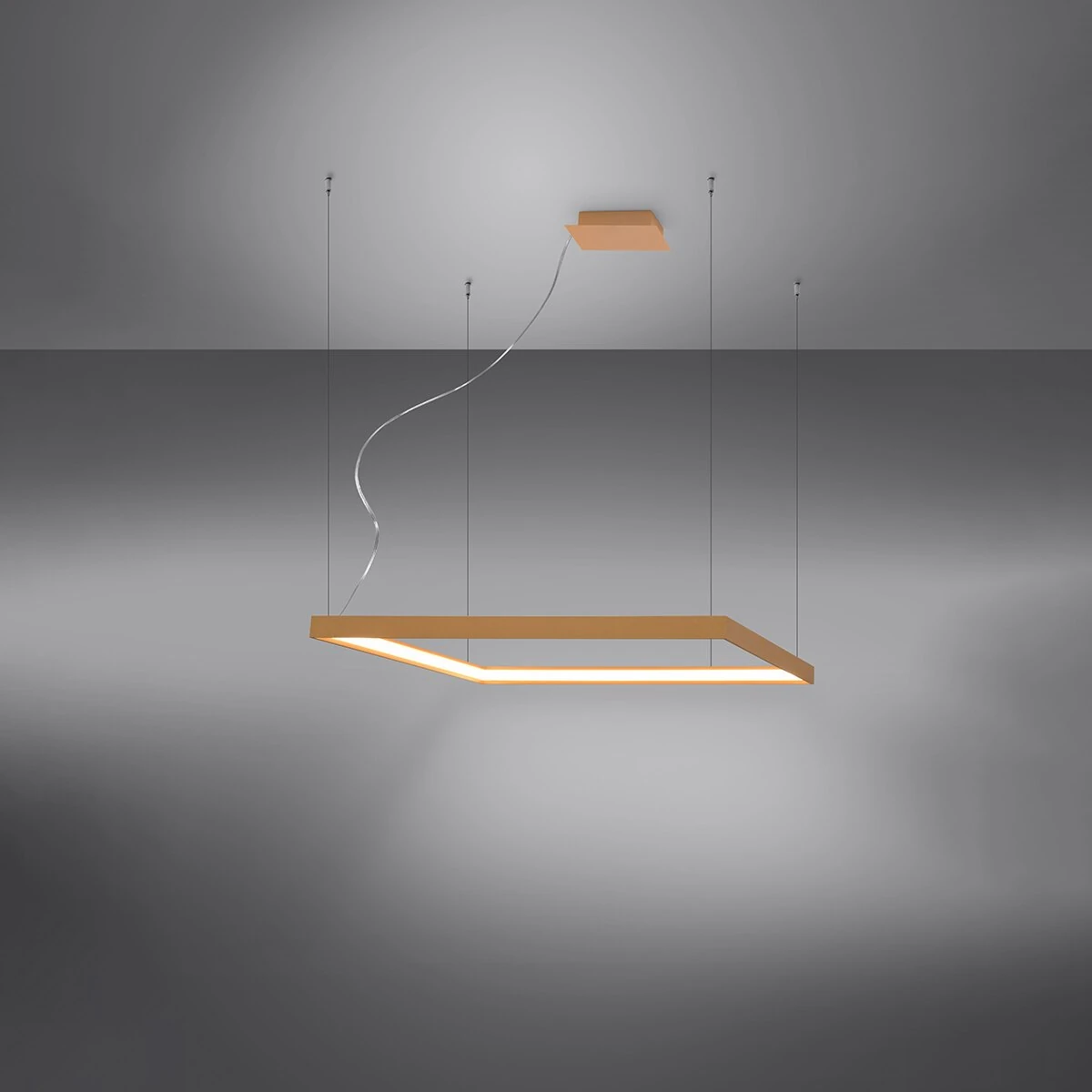 Pendant light 80 cm – square, gold, CRI98 LED