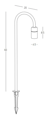LED lauko šviestuvas 6W – Įsmeigiamas, tamsiai ruda - Nuotrauka 4
