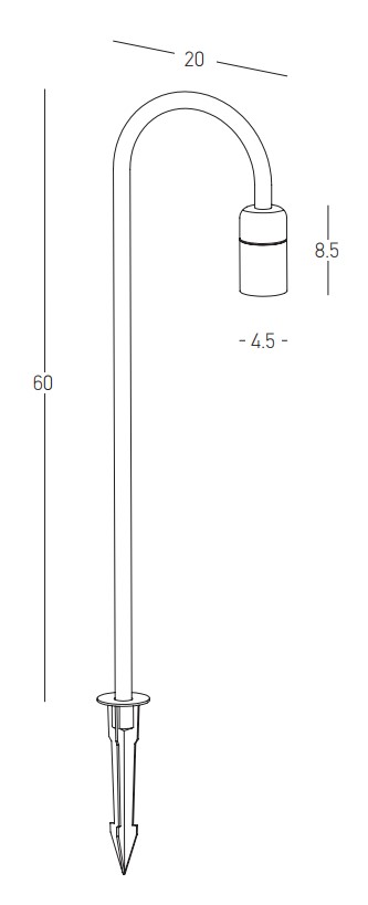 LED lauko šviestuvas 6W – Įsmeigiamas, tamsiai ruda - Nuotrauka 4