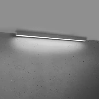 Ceiling light 118 cm / 28W – linear, grey, opal diffuser - Image 1