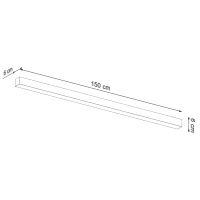Lubinis LED šviestuvas 150 cm/38W – linijinis, pilkas, CRI90 - Nuotrauka 6