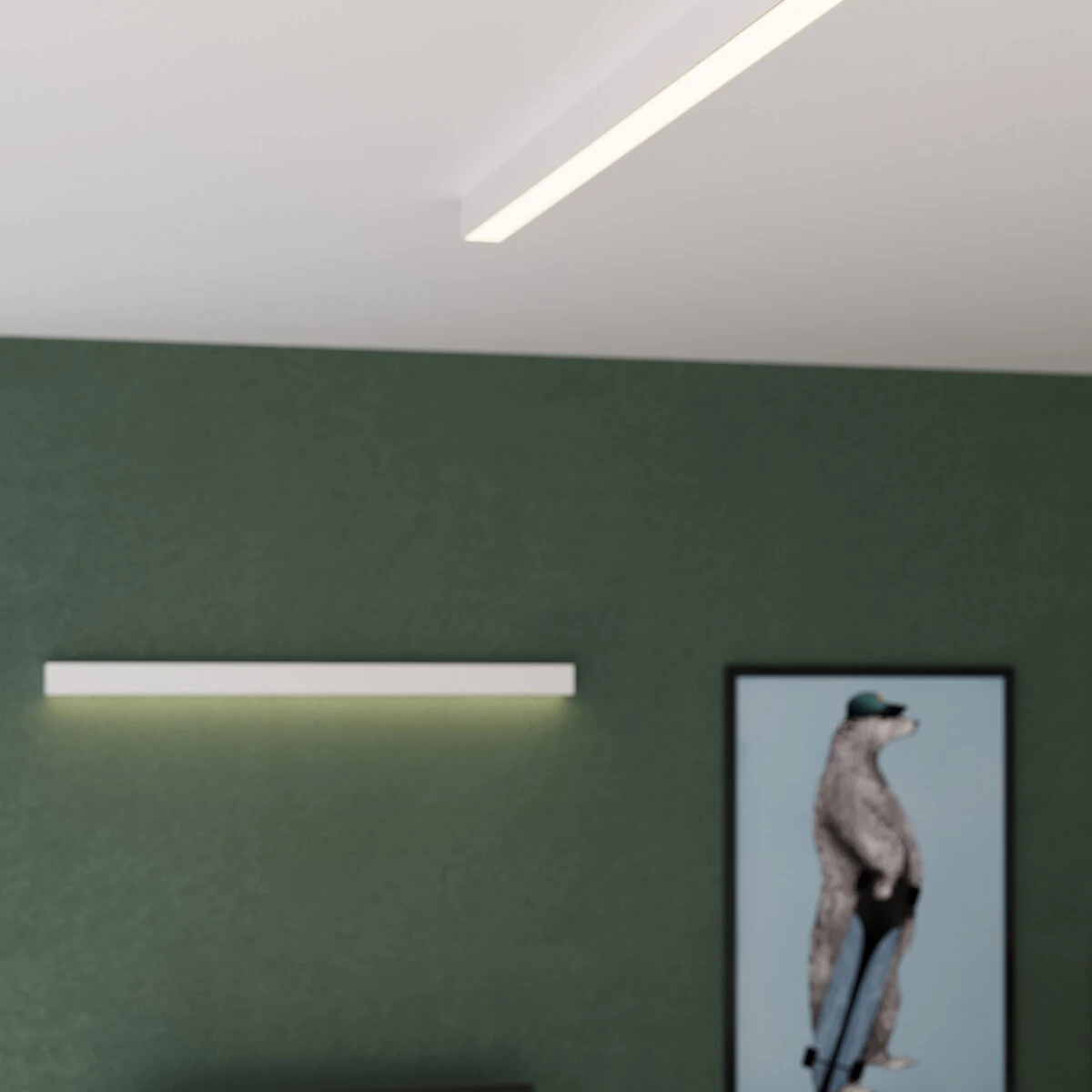 Lubinis šviestuvas 150 cm/38W – linijinis, baltas, CRI90