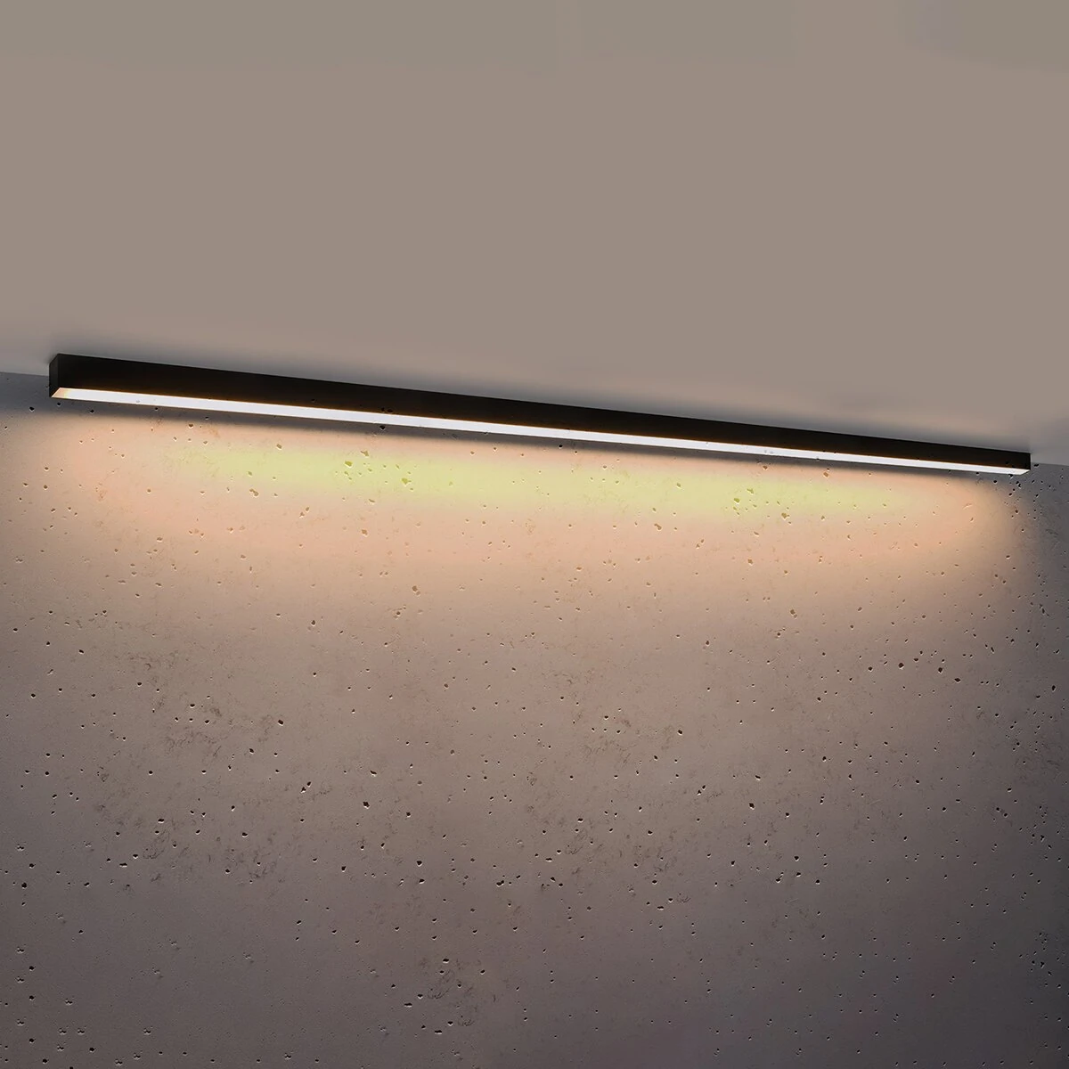 Ceiling LED light 200 cm – linear, black, 3000K