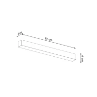 Lubinis LED šviestuvas 67 cm – linijinis, juodas, CRI90 - Nuotrauka 6