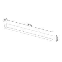 Lubinis LED šviestuvas 90 cm / 24W – linijinis, baltas, CRI90 - Nuotrauka 6