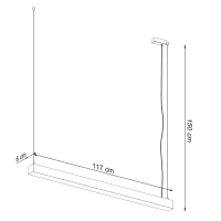 Pendant LED lamp 118 cm – linear, black, 3000K - Image 8