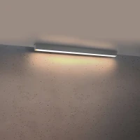 Ceiling lamp 90 cm – linear, grey, warm LED light - Image 1