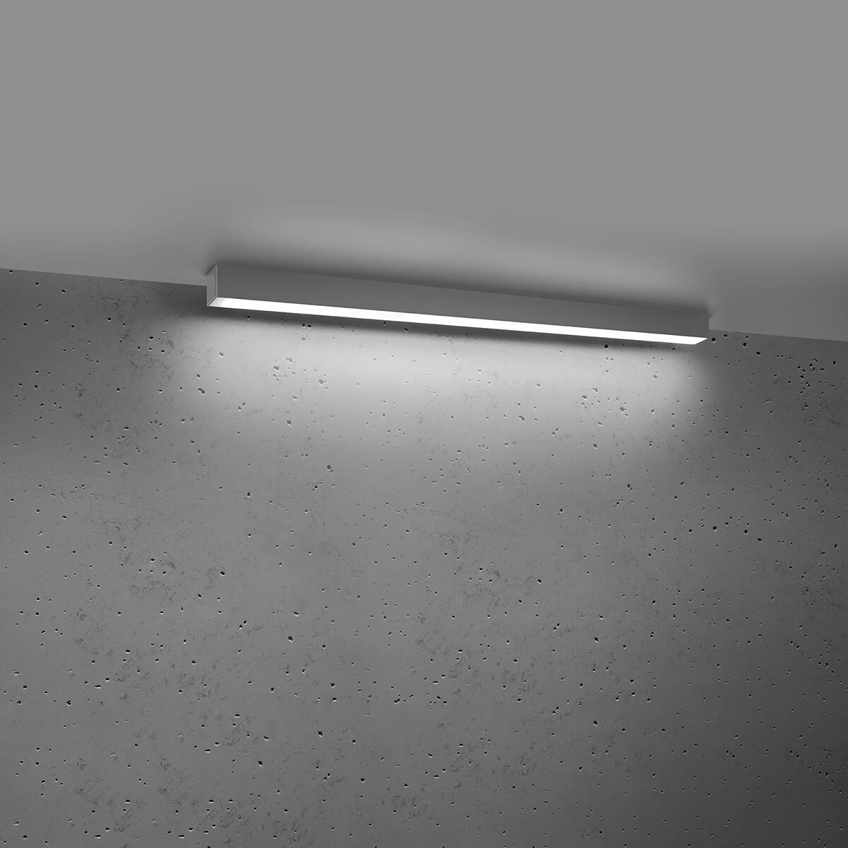Ceiling light 90 cm / 24W – linear, grey, opal diffuser