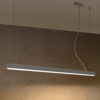 Pakabinamas šviestuvas 118 cm/28W – linijinis, pilkas, opalinis difuzorius - Nuotrauka 4