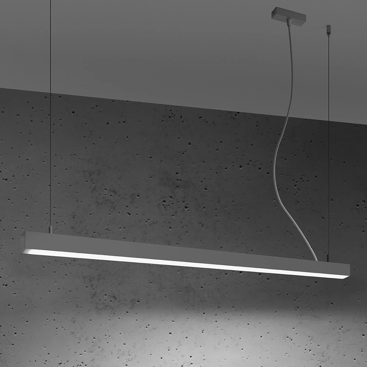 Pendant light 118 cm / 28W – linear, grey, CRI90
